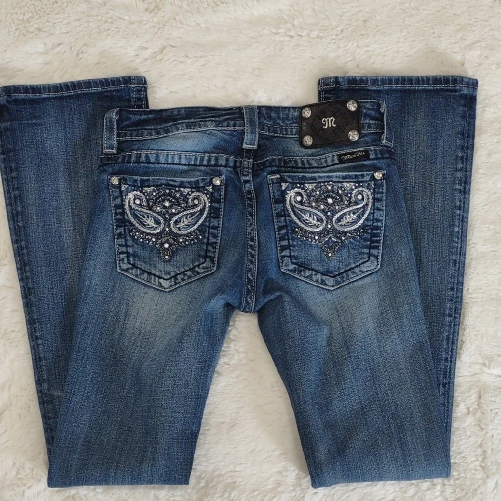 MISS ME BOOT Blue Embellished Jeans - Picture 3 of 17